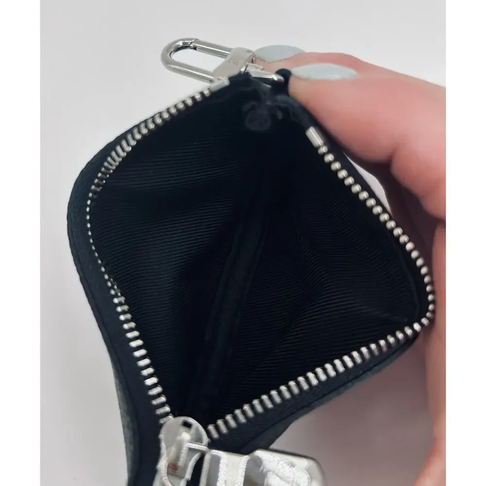 Louis Vuitton Damier Graphite Key Cles SHW Pouch Coin Charm Black Gray Authentic